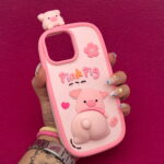 قاب عروسکی PINK PIG مناسب آیفون IPHONE 13 PROMAX